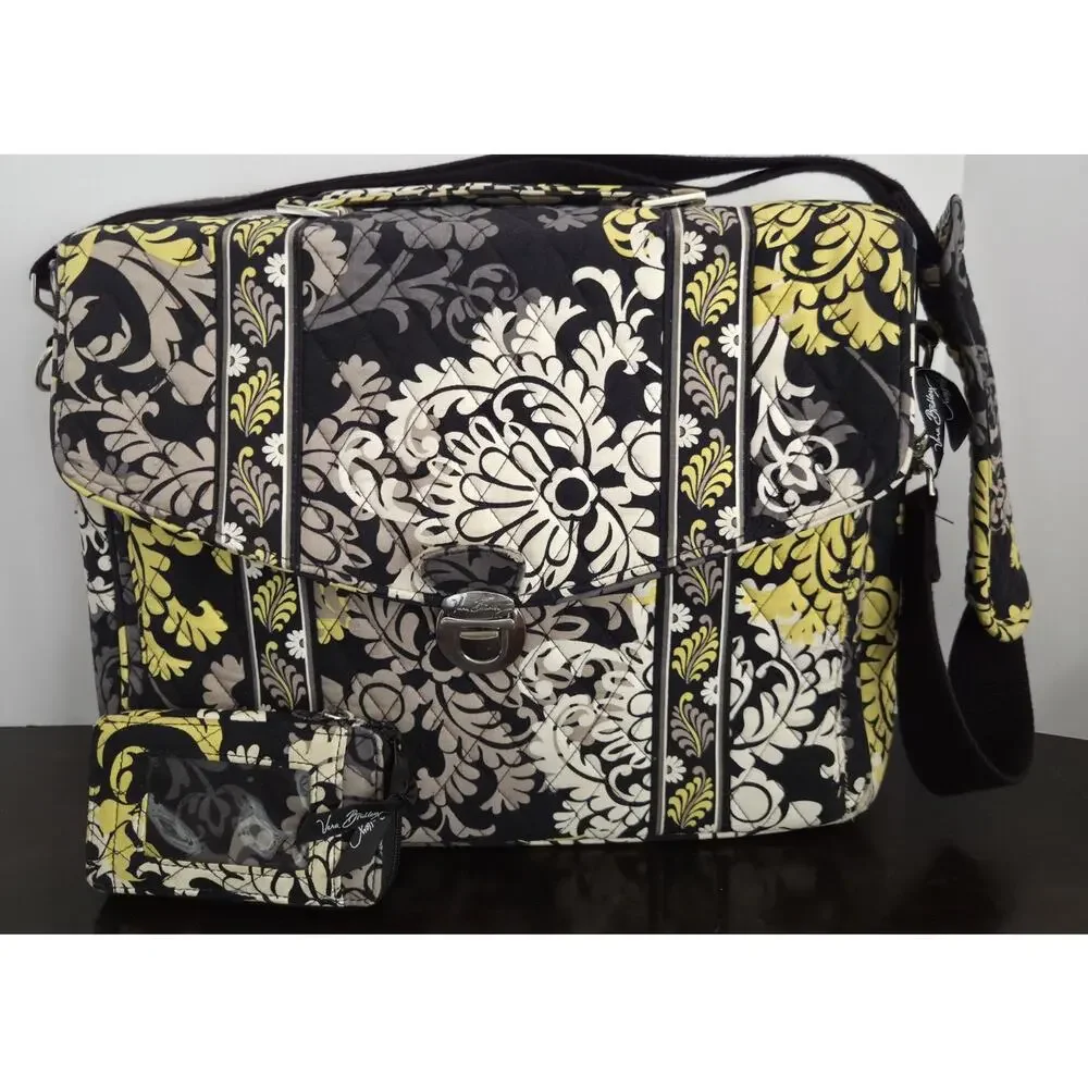 Vera Bradley Retired Baroque Design Laptop Bag Messenger & Wallet